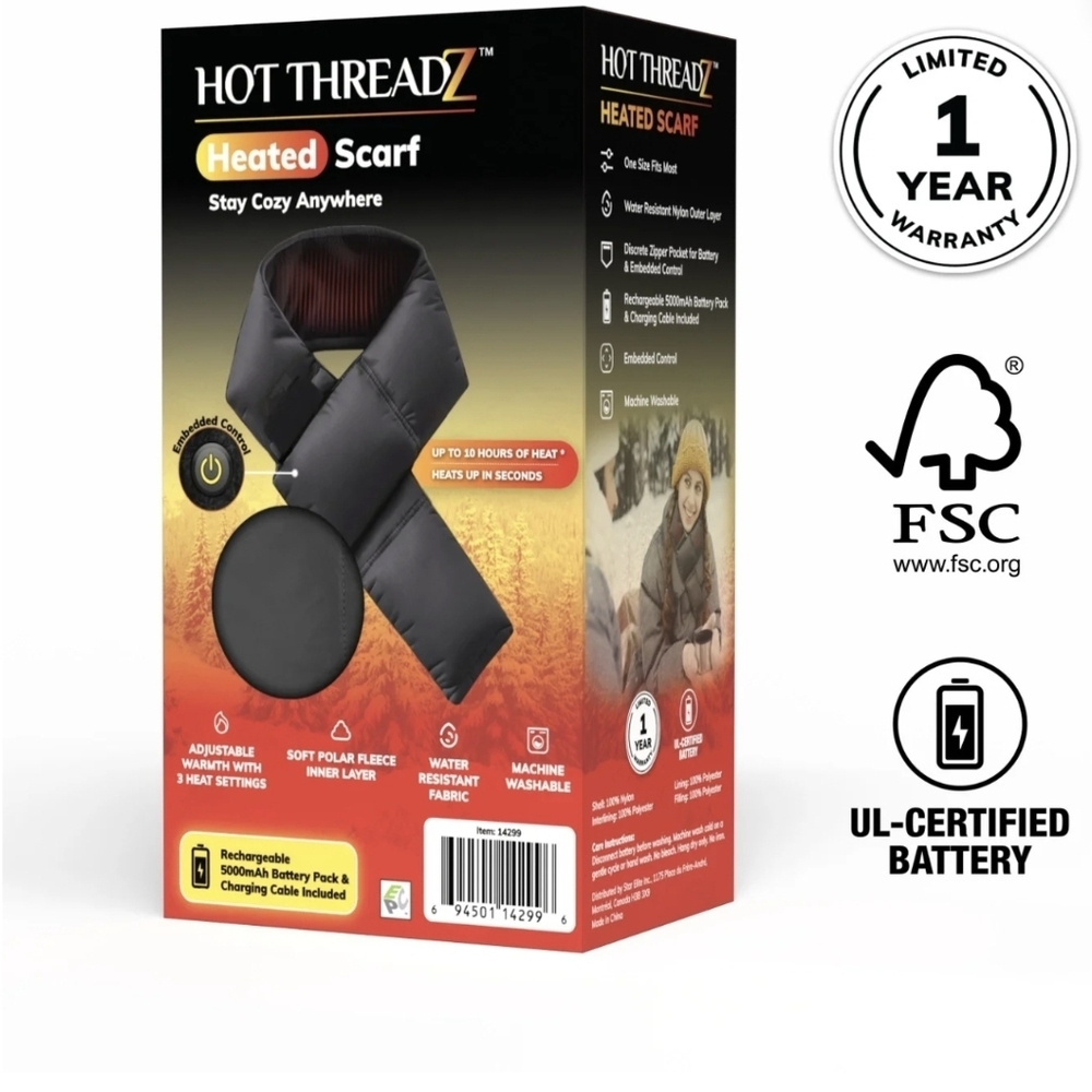 Heated Scarf -7hour 3heat settings. NIB
